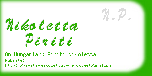 nikoletta piriti business card